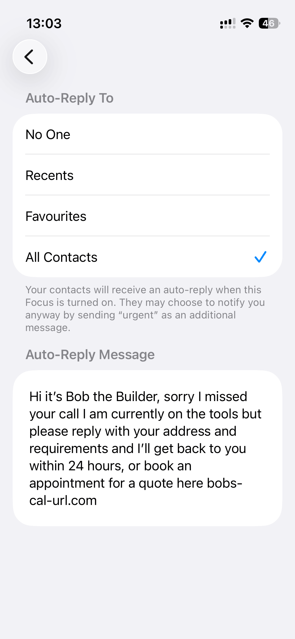iphone driving focus auto reply