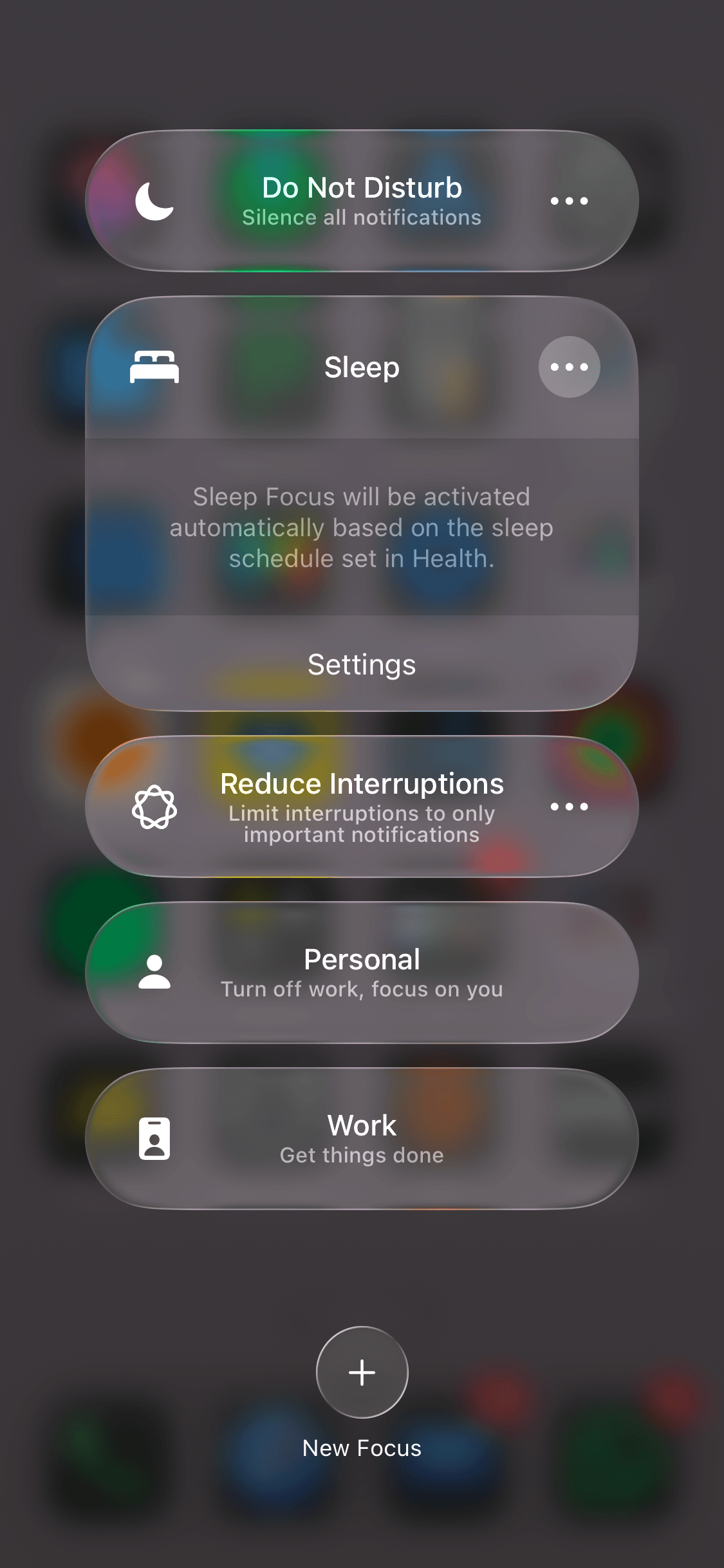 iphone focus pull out menu