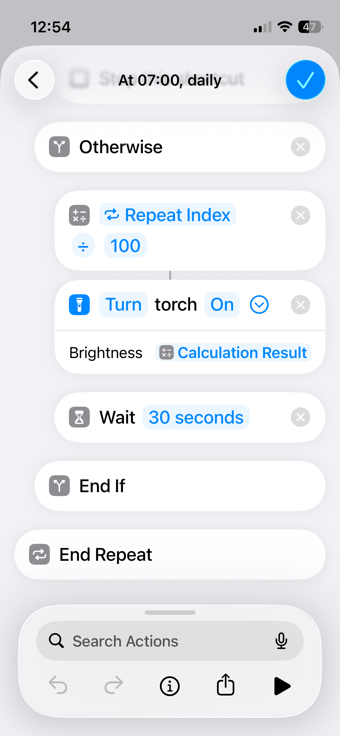 shortcut otherwise continue