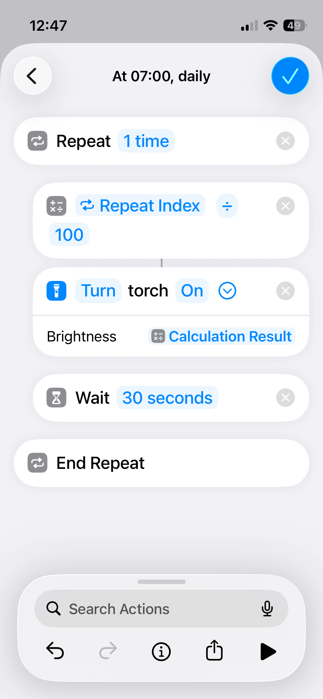 shortcut repeat wait